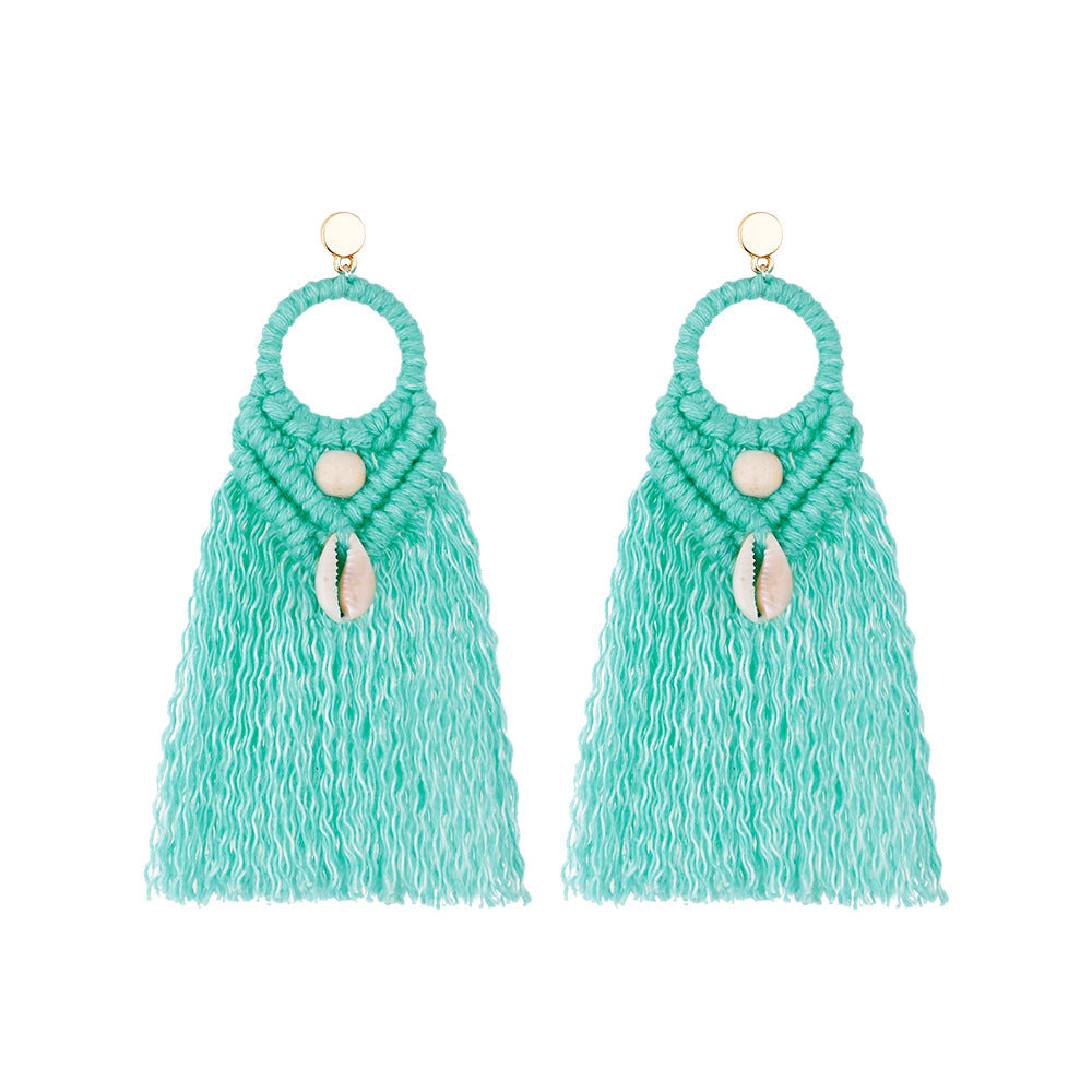 Wholesale Vintage Ethnic Style Shell Wooden Beads Earrings