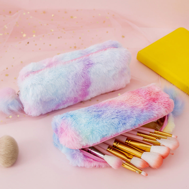 Wholesale Gradient Plush Octagonal Pen Bags