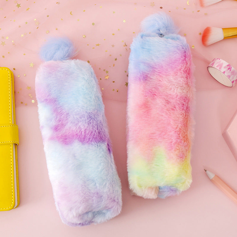 Wholesale Gradient Plush Octagonal Pen Bags