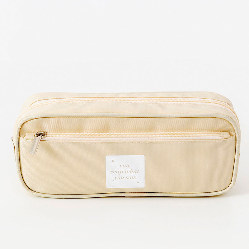 Wholesale Imitation Nylon Double Layer Large Capacity Waterproof Pencil Case