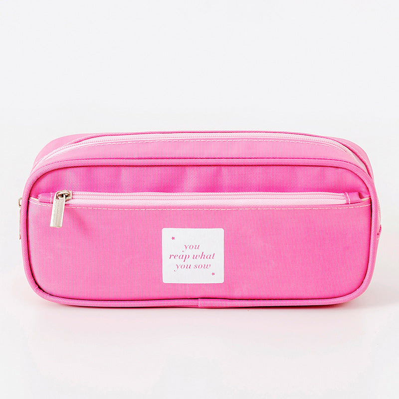 Wholesale Imitation Nylon Double Layer Large Capacity Waterproof Pencil Case