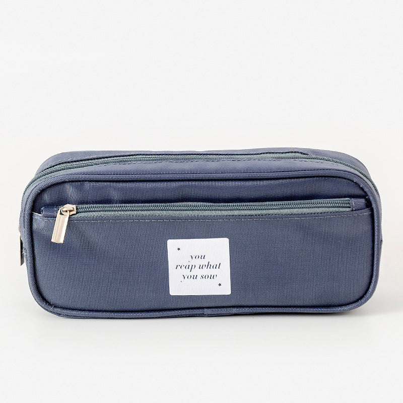 Wholesale Imitation Nylon Double Layer Large Capacity Waterproof Pencil Case