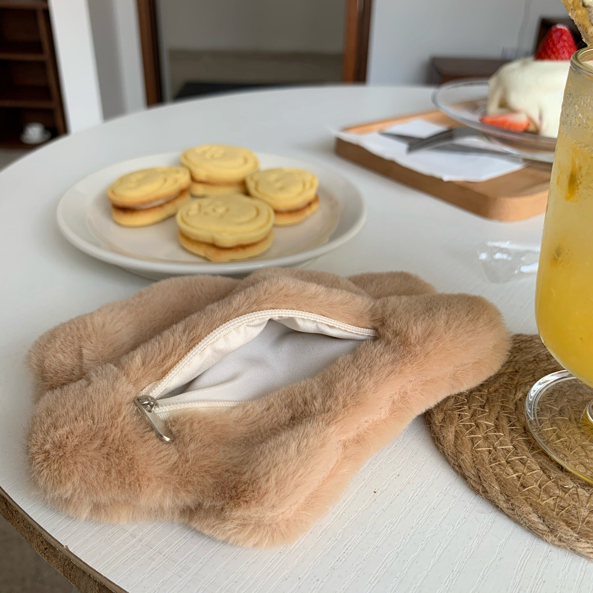 Wholesale Plush Rabbit Mini Zipper Small Bag Embroidery