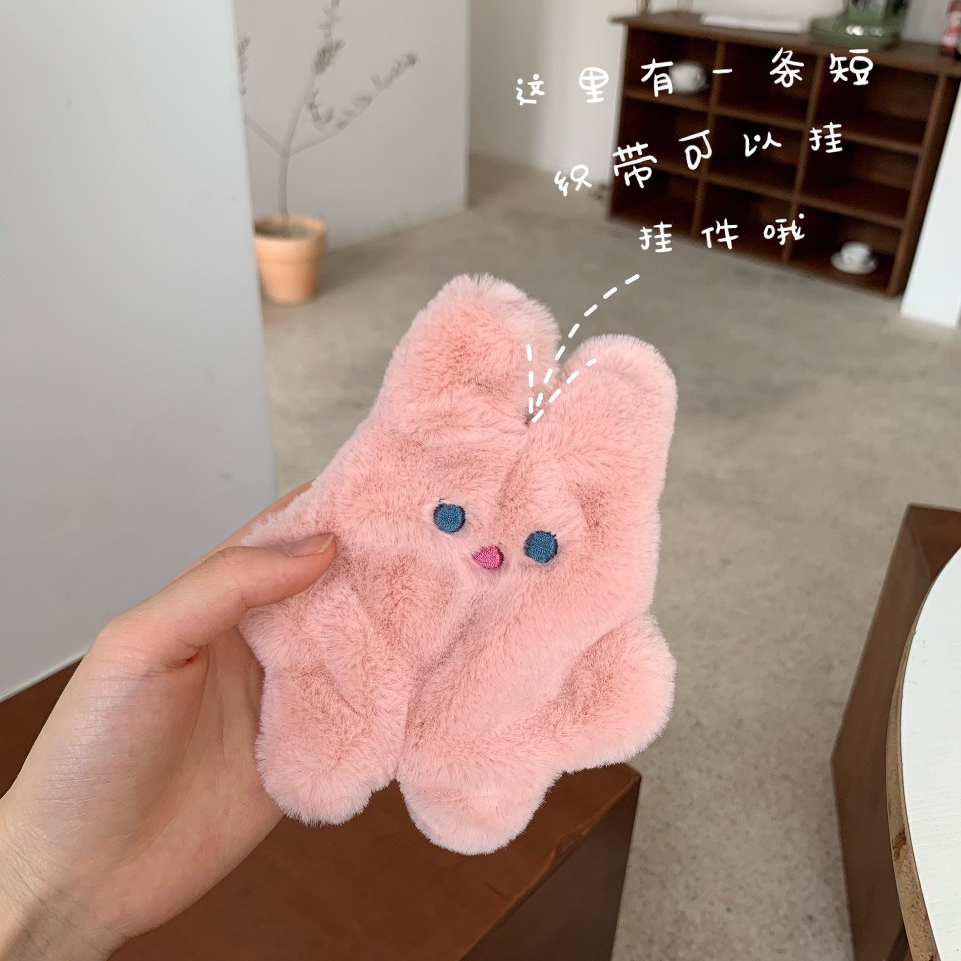 Wholesale Plush Rabbit Mini Zipper Small Bag Embroidery