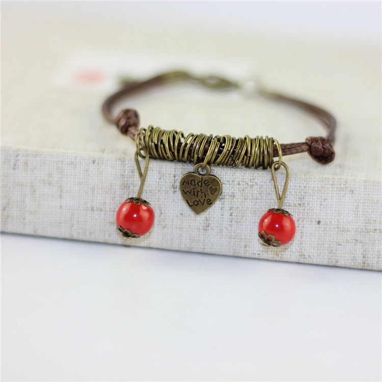 Wholesale couple models multi-color love retro Bracelet
