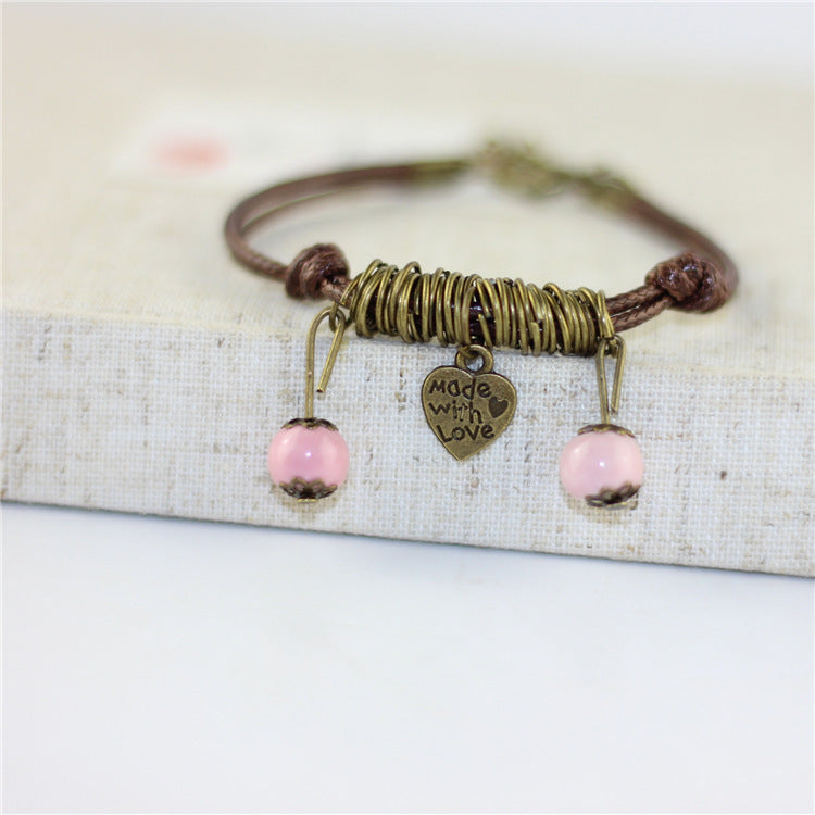 Wholesale couple models multi-color love retro Bracelet