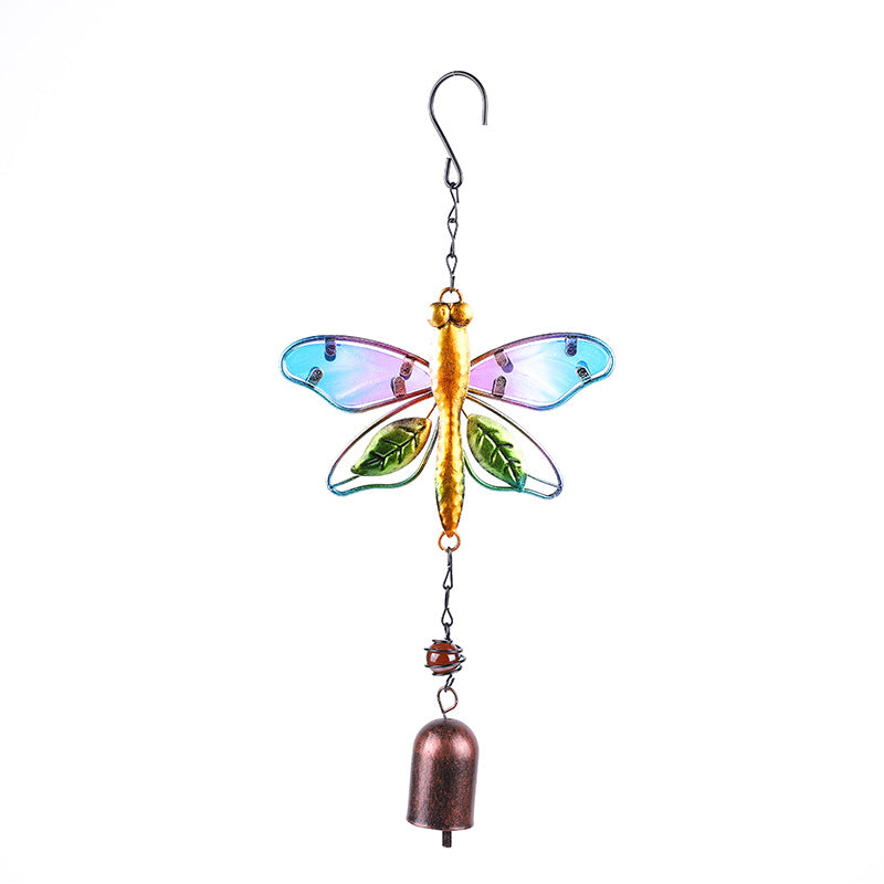 Wholesale Hummingbird Metal Glass Painted Wind Chime Ornament