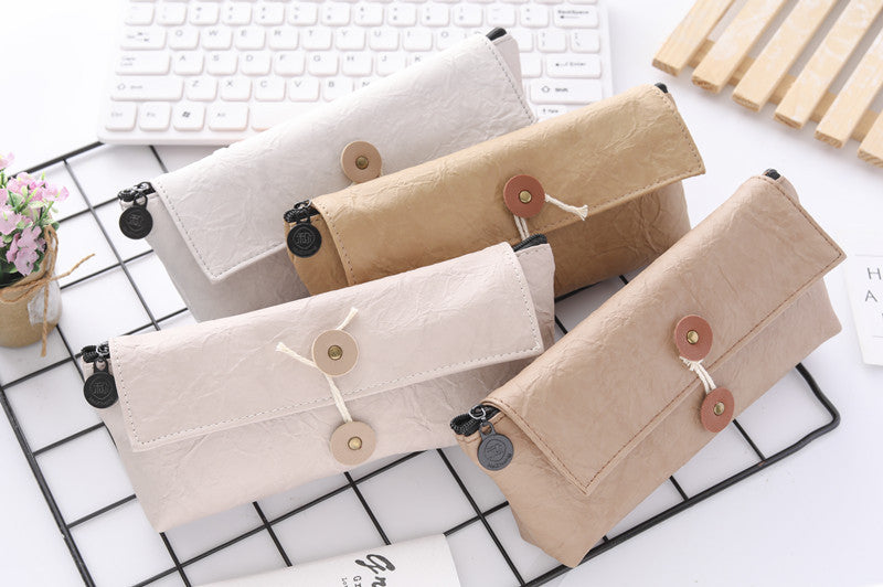 Wholesale Pu Leather Simple Flip Triangle Pen Bag