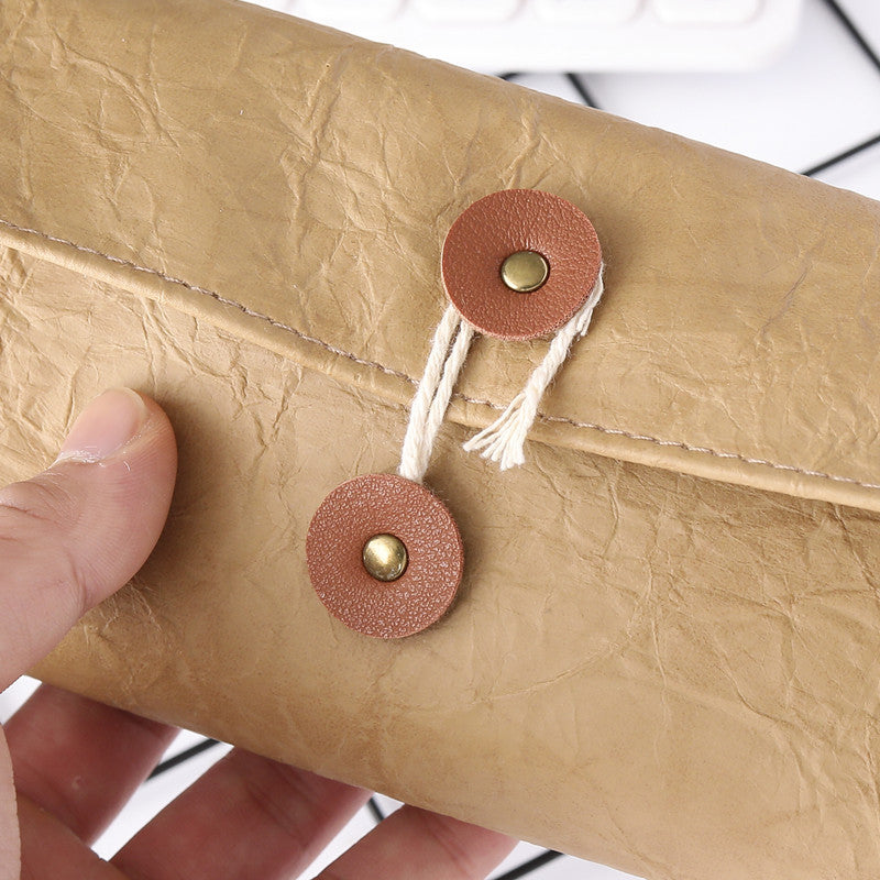 Wholesale Pu Leather Simple Flip Triangle Pen Bag