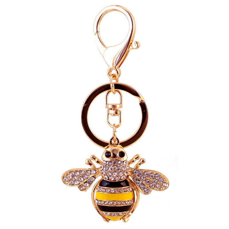 Wholesale Creative Crystal Diamond Bee Keychain