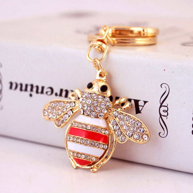 Wholesale Creative Crystal Diamond Bee Keychain