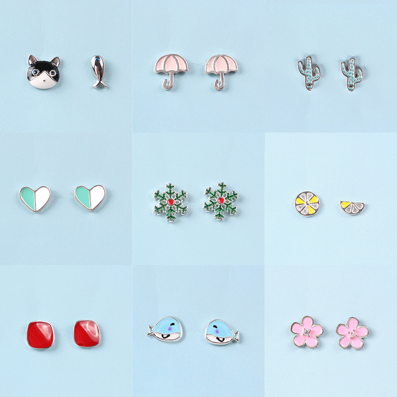 Wholesale Color Drop Glaze 925 Sterling Silver Earrings