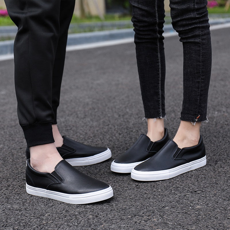 Wholesale Early Autumn Slip-on White PU Men's Shoes