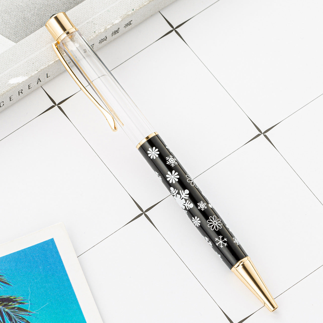 Wholesale DIY Crystal Oil Filled Empty Tube Pen Metal Ballpoint Pen