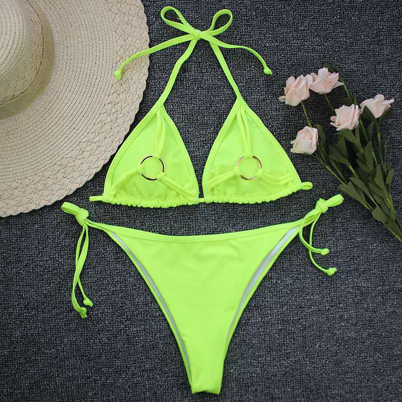 Wholesale Sexy Candy Color Polyester Swimwear