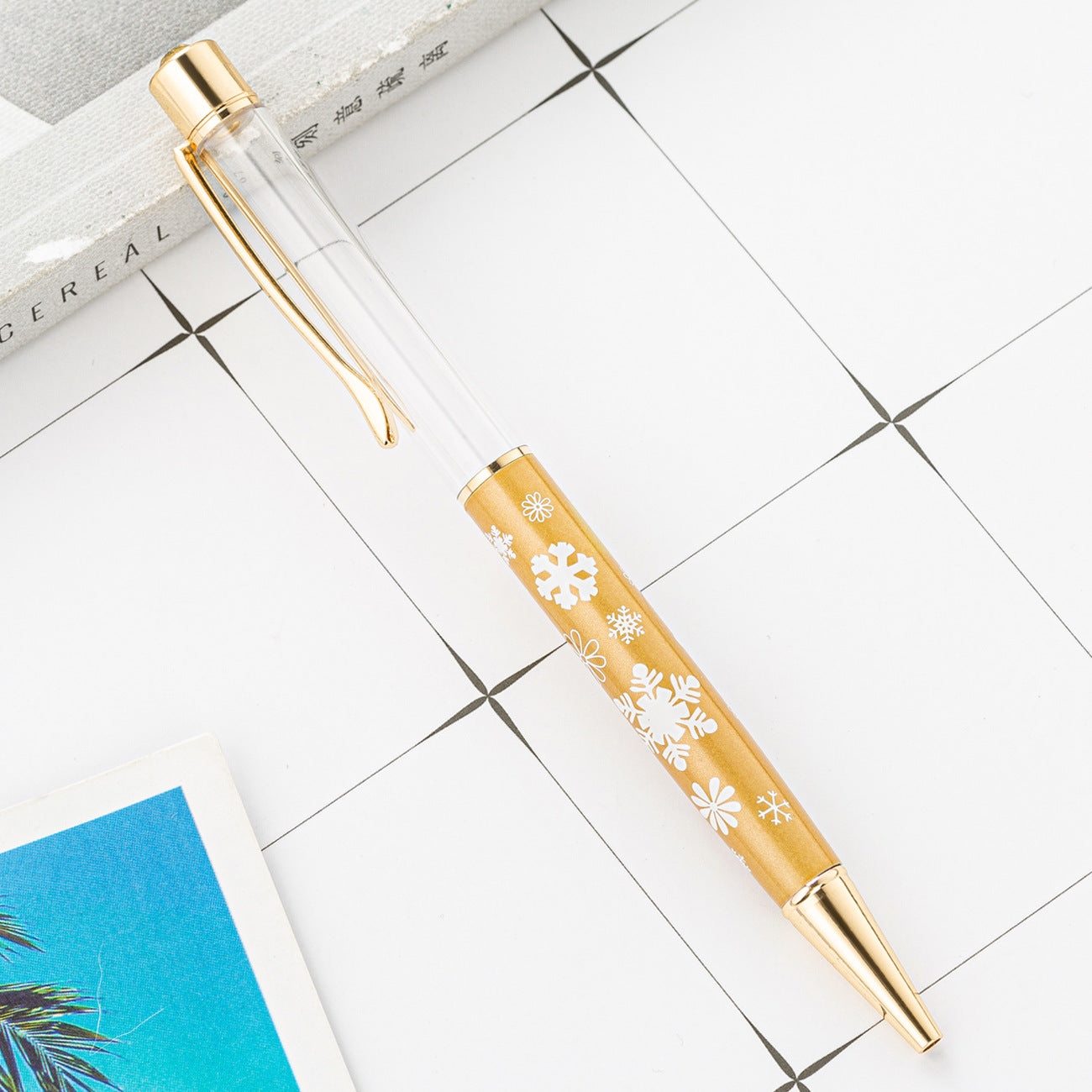 Wholesale DIY Crystal Oil Filled Empty Tube Pen Metal Ballpoint Pen