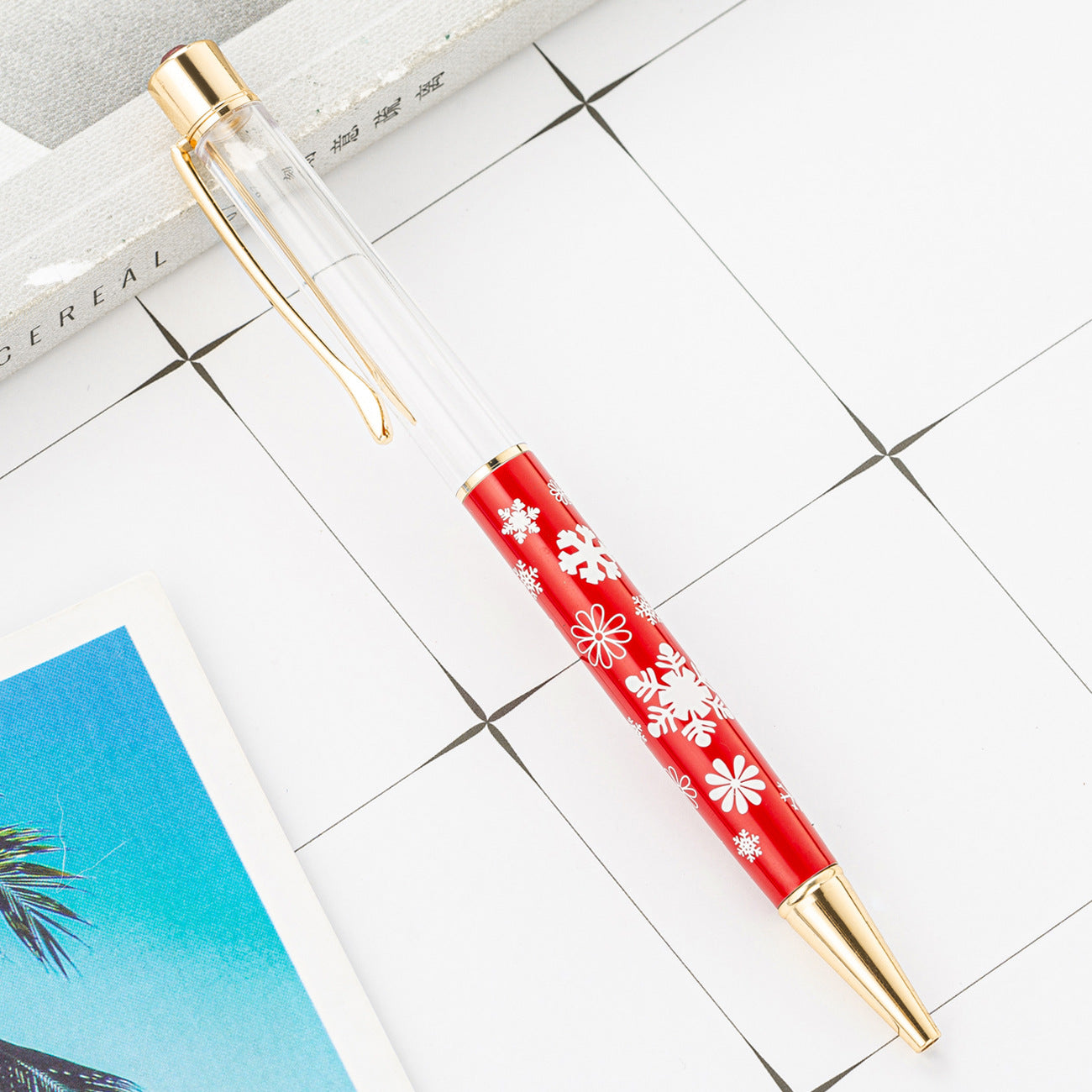 Wholesale DIY Crystal Oil Filled Empty Tube Pen Metal Ballpoint Pen