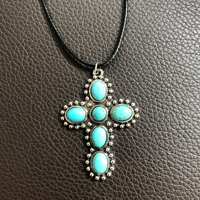 Wholesale Vintage Turquoise Cross Necklace