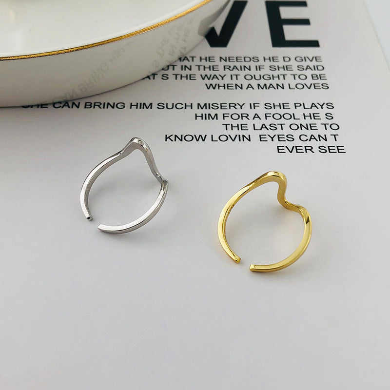 Wholesale Sterling Silver Adjustable Irregular Ecg Ring