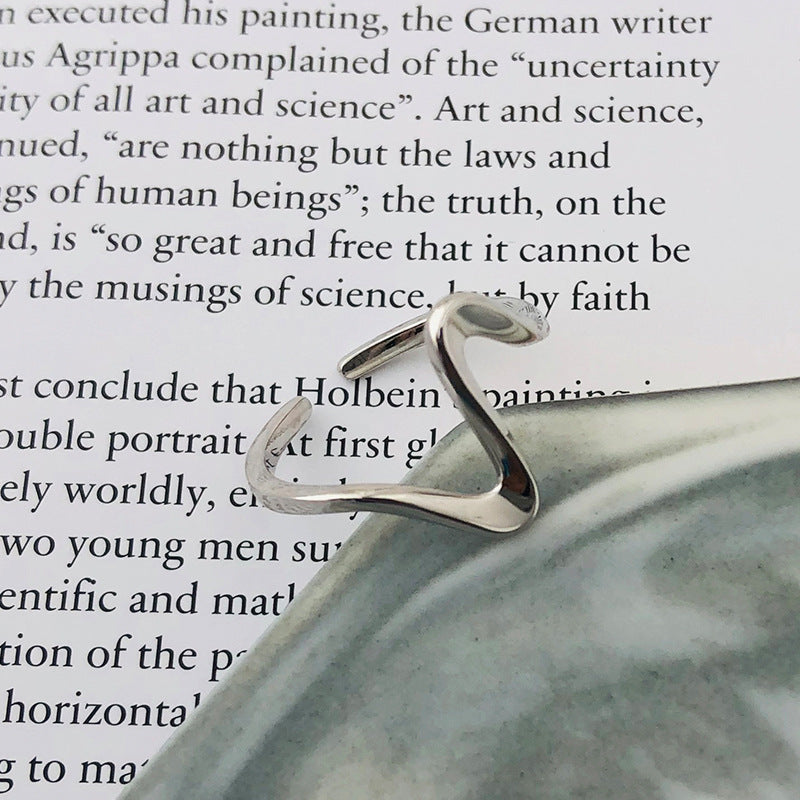 Wholesale Sterling Silver Adjustable Irregular Ecg Ring