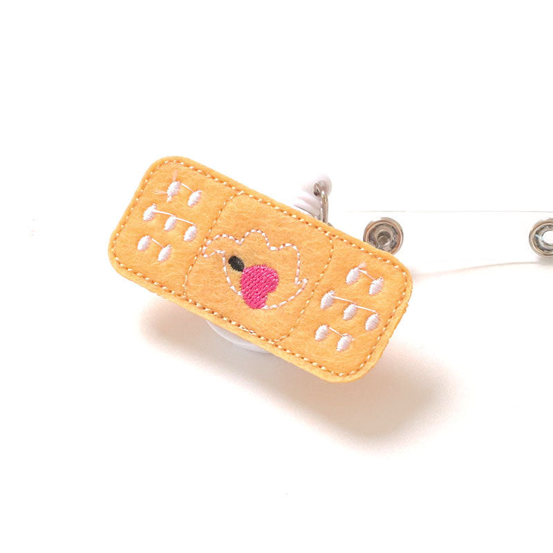 Wholesale Badge Reels Fabric Smiley Face Retractable Keychain