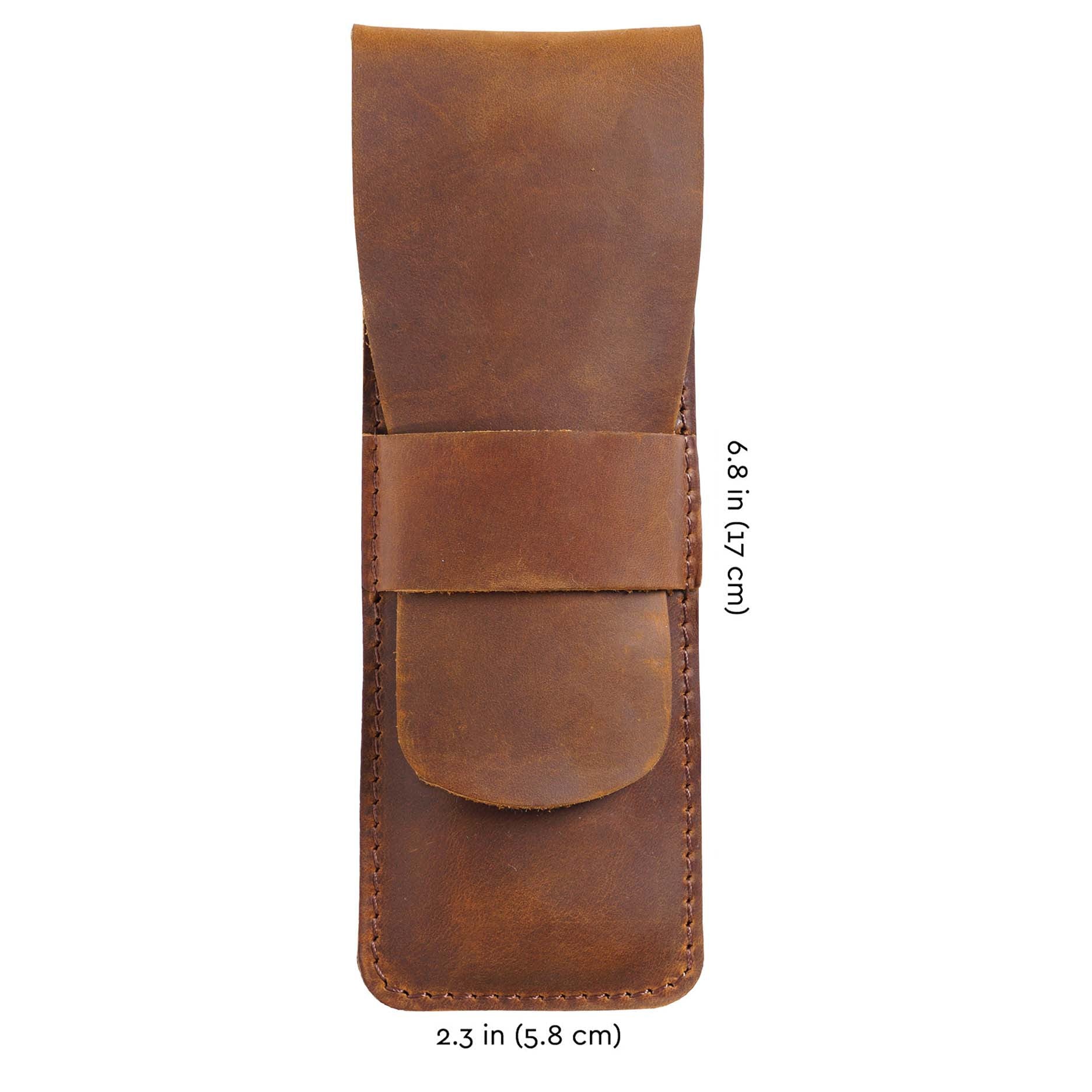Wholesale Retro Simple Handmade Genuine Leather Pen Bag