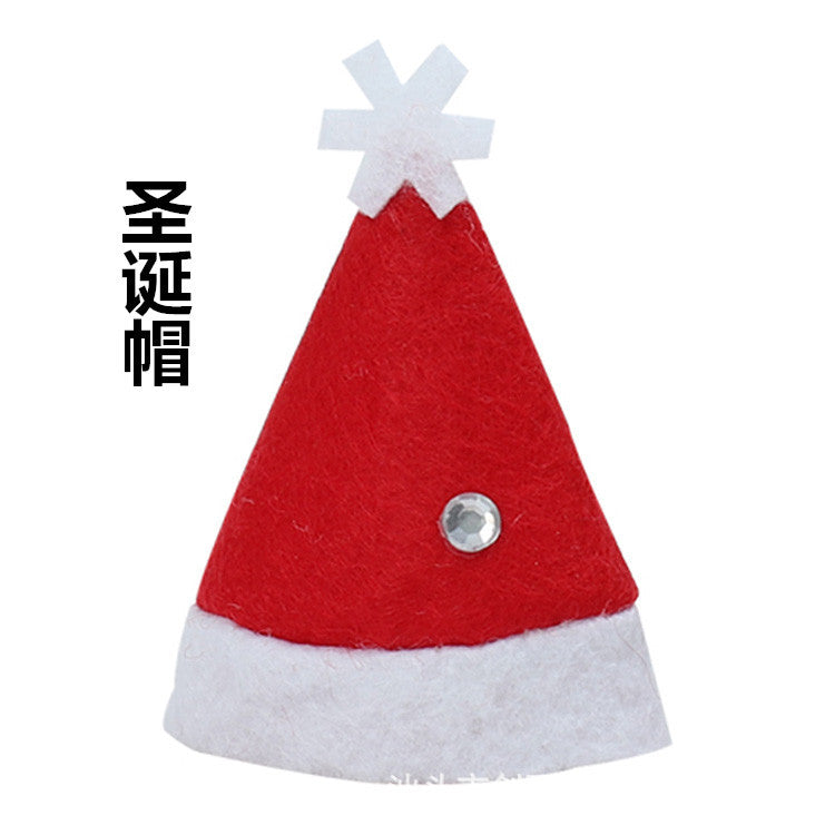 Wholesale 12pcs/pack Hot Sale Mini Santa Hat Non Woven Lollipop Hat Party Supplies