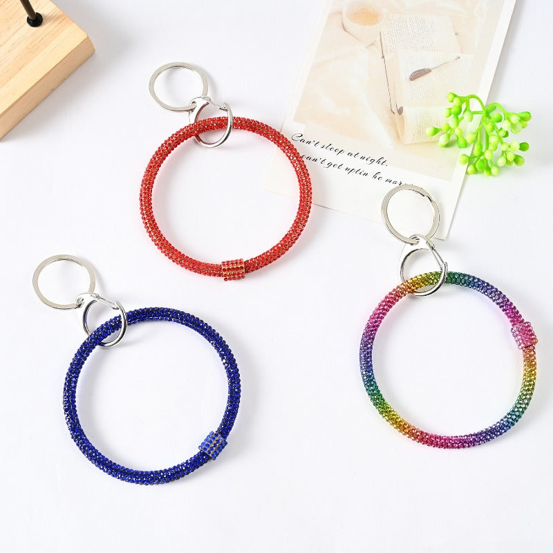Wholesale rhinestone wrist silicone keychain