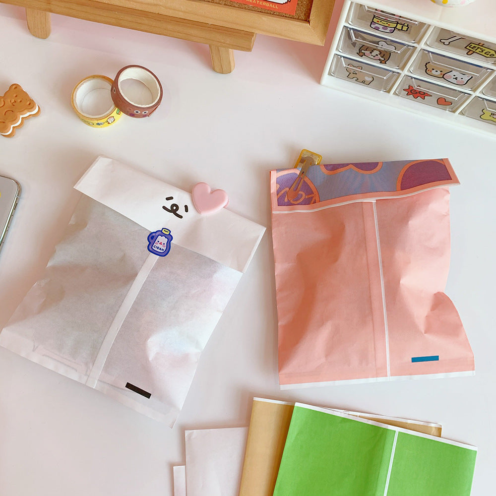 Wholesale Cute Little Bear Snacks, Self Sealing Packaging Bags, Biscuits, Candies, Sub Packaging, Self-adhesive Oil Proof Paper Bags
