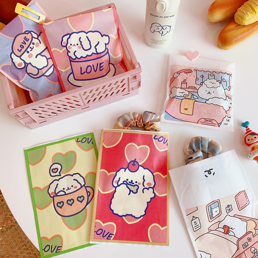 Wholesale Cute Little Bear Snacks, Self Sealing Packaging Bags, Biscuits, Candies, Sub Packaging, Self-adhesive Oil Proof Paper Bags