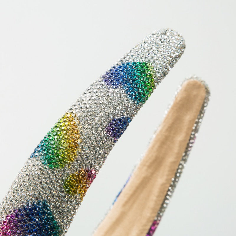 Wholesale Valentine's Day Super Glittering Starry Sky Diamond Heart Shaped Wide Brim Headband