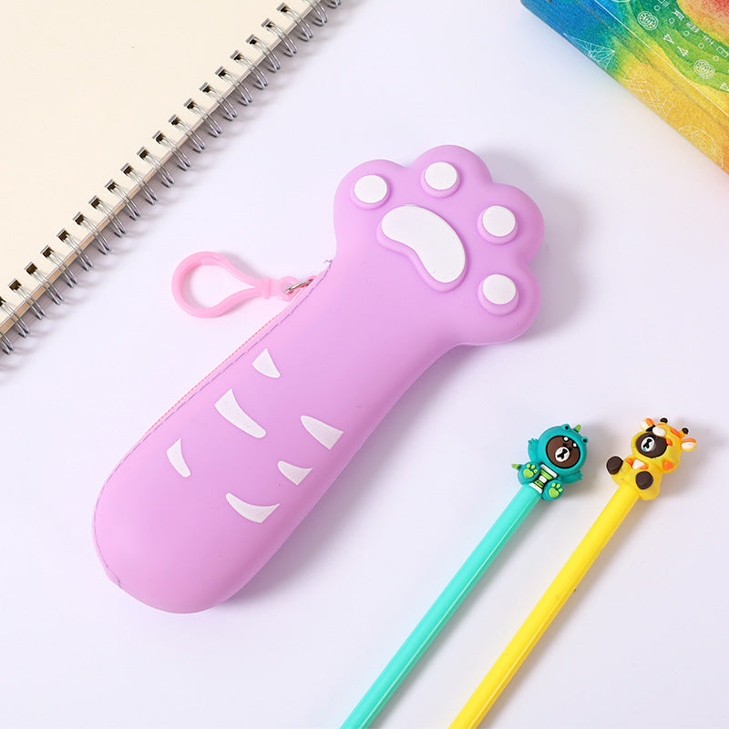 Wholesale Creative Cat Claw Silicone Pencil Case