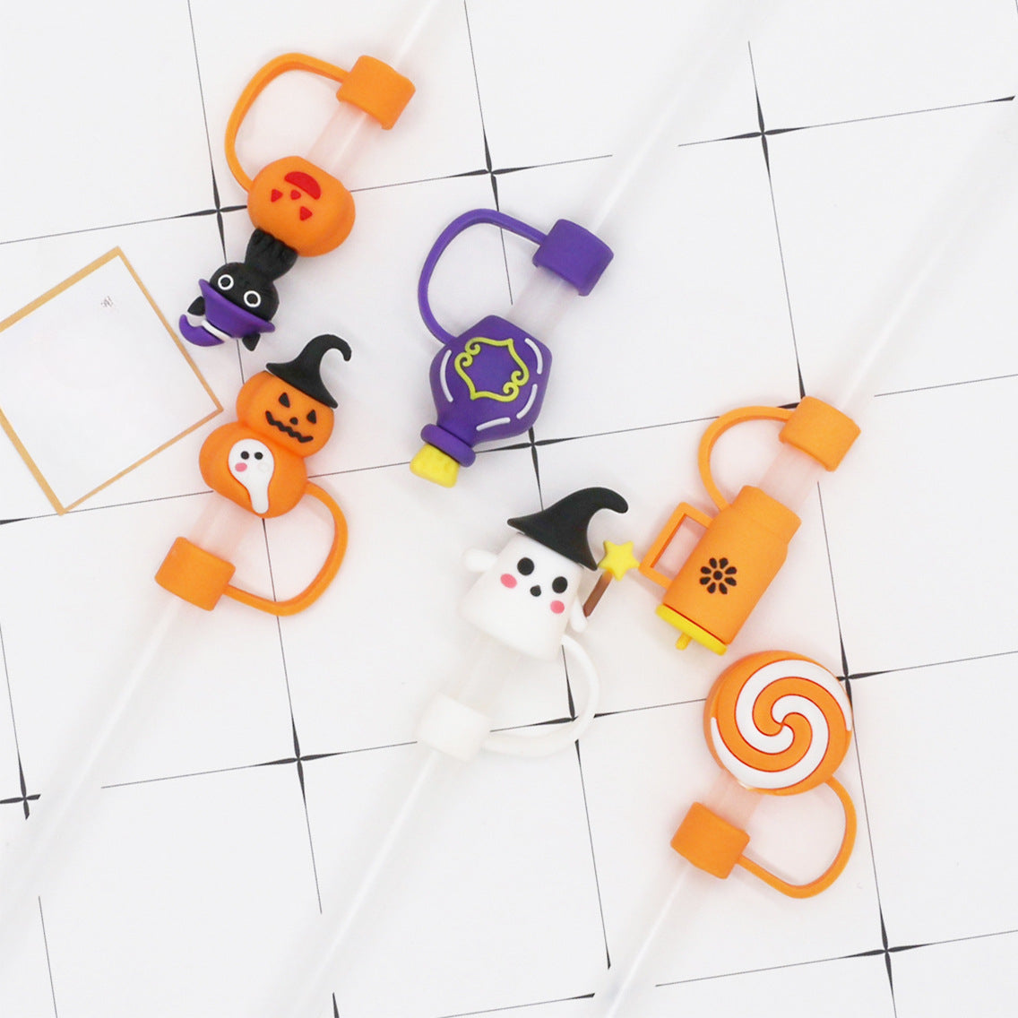 Wholesale 10mm 10pcs  Dustproof Straw Cap Fun Halloween  Soft Rubber Straw Plug