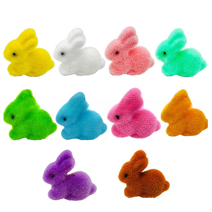 Wholesale Easter Rabbit Foam Colored Flocking Rabbit