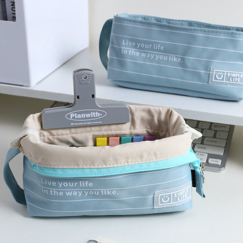 Wholesale New Polyester Fiber Simple Large Capacity Pencil Case