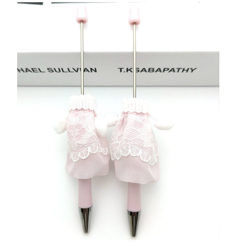 Wholesale Beadable Pens Long Skirt Doll Lace Cloth DIY Ballpoint Pen