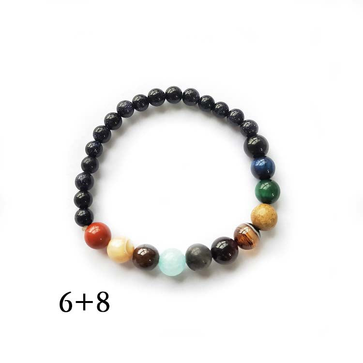 Wholesale Universe Galaxy Eight Planets Blue Sand Bracelet