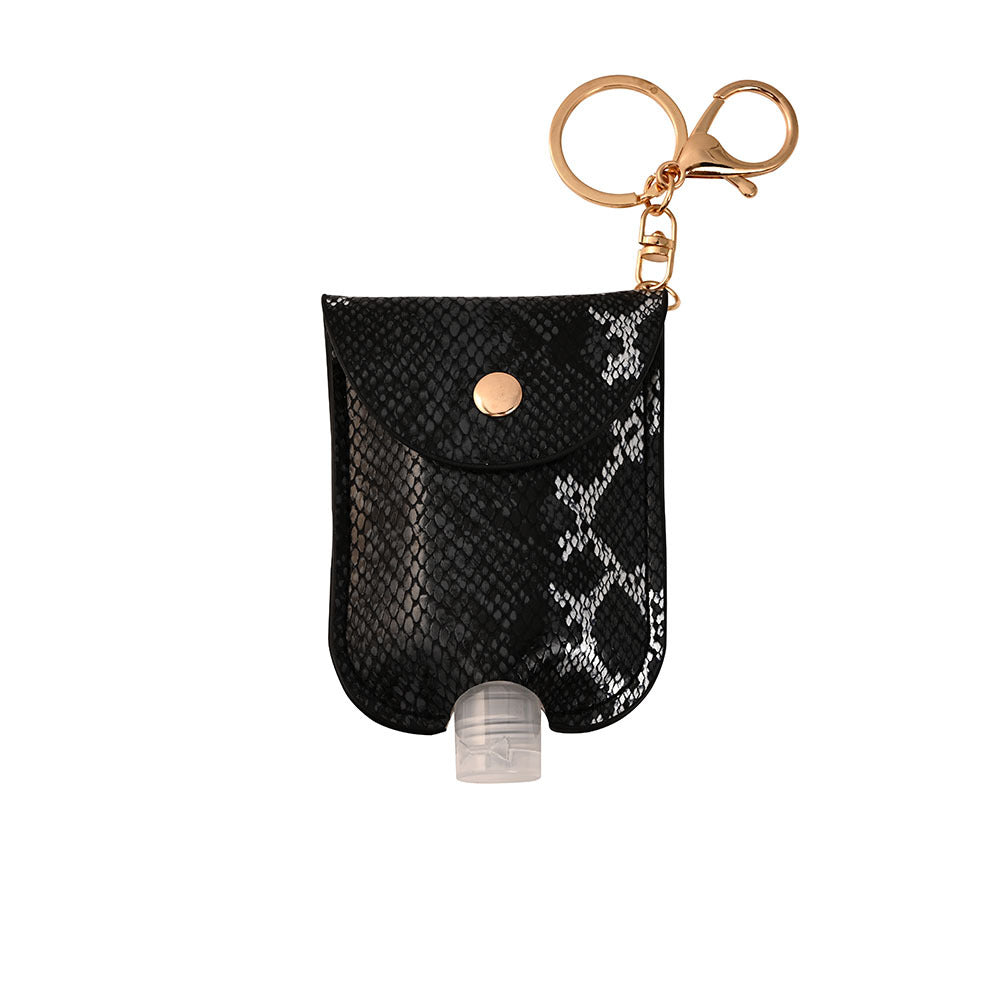 Wholesale Hand Sanitizer Bottle Leather Case Leopard Print Leather Case Keychain