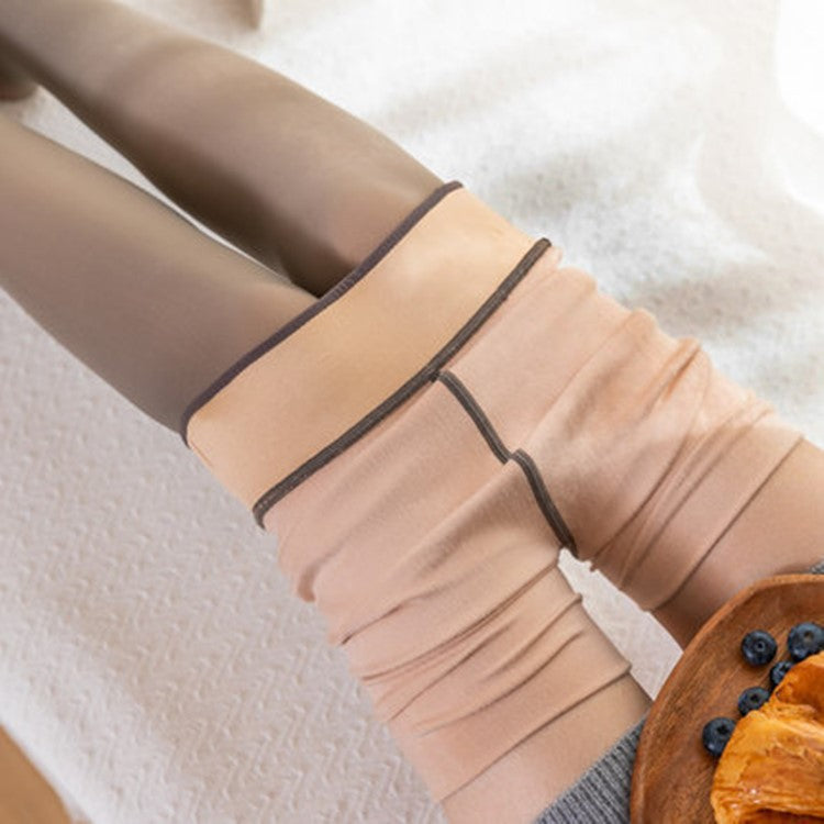 Wholesale Autumn and Winter Velvet Thickened Translucent Leggings