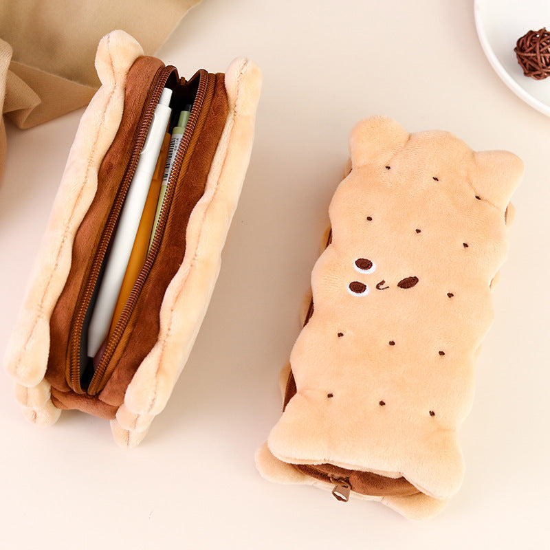Wholesale Sandwich Biscuit Plush Pencil Bag