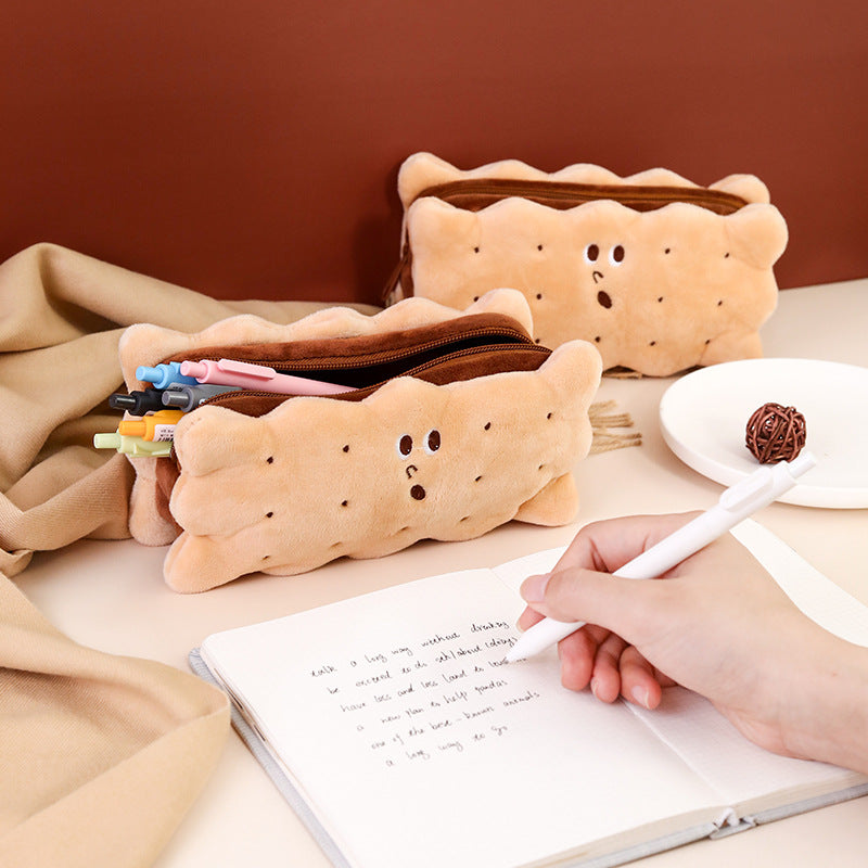 Wholesale Sandwich Biscuit Plush Pencil Bag