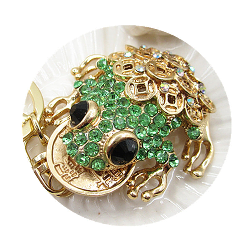 Wholesale Creative Frog Alloy Diamond Keychain