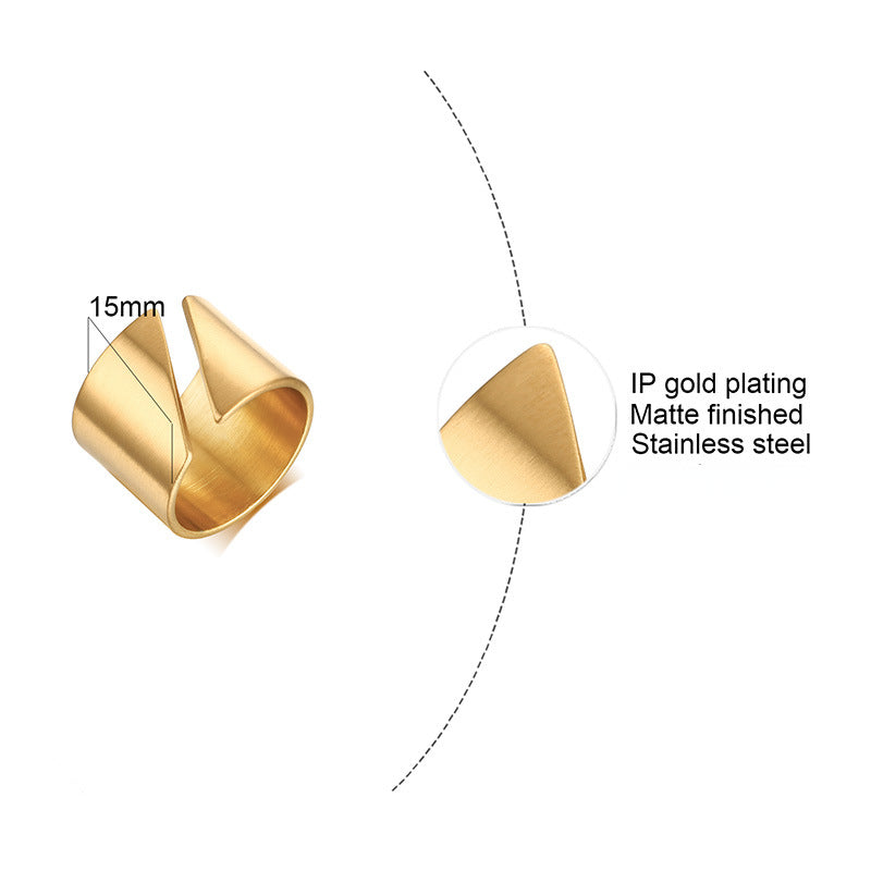 Wholesale Geometric Smooth and Simple Personalized Titanium Steel Rings