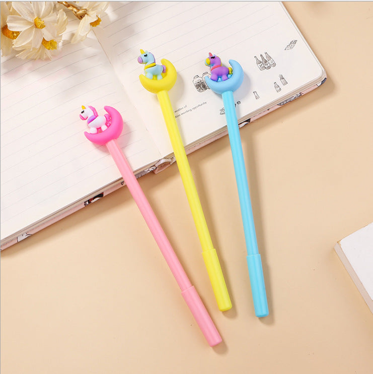 Wholesale Plastic Moon Unicorn Gel Pen