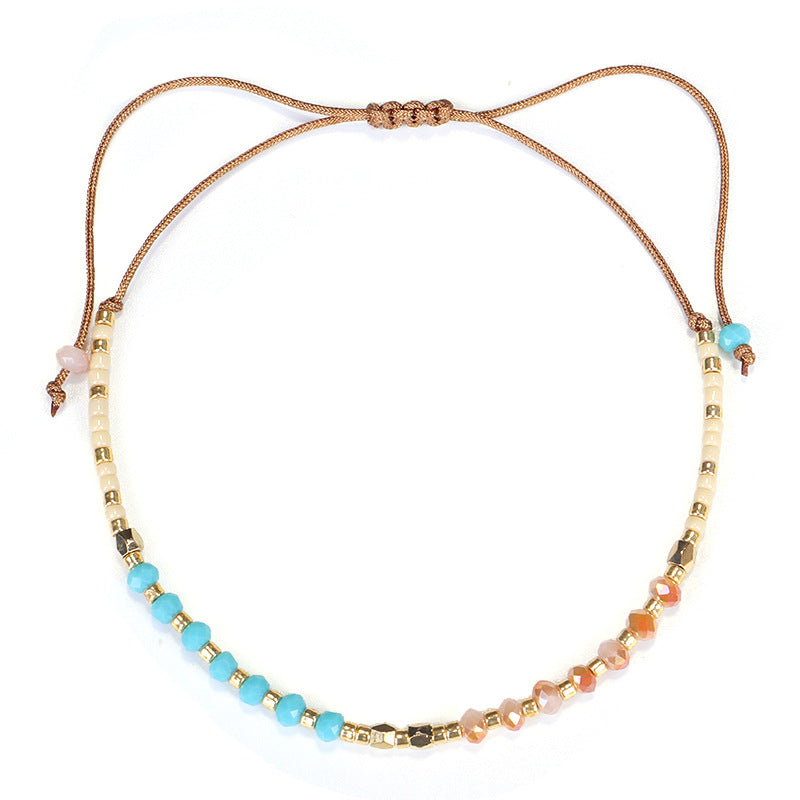 Wholesale Simple Fashion Rice Beads Hand-woven Gold Beads Stone Bracelet