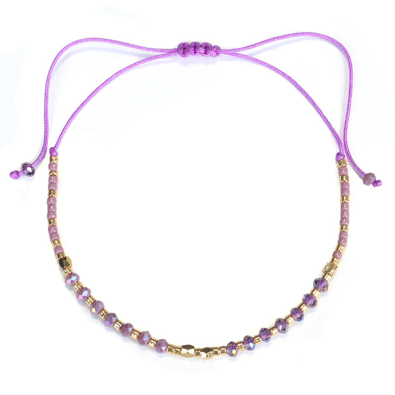 Wholesale Simple Fashion Rice Beads Hand-woven Gold Beads Stone Bracelet