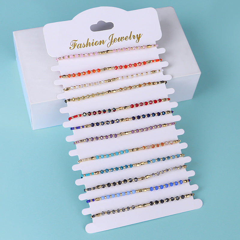 Wholesale Simple Fashion Rice Beads Hand-woven Gold Beads Stone Bracelet