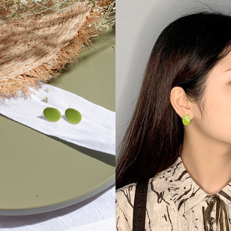 Wholesale Avocado Color Flowers Earrings