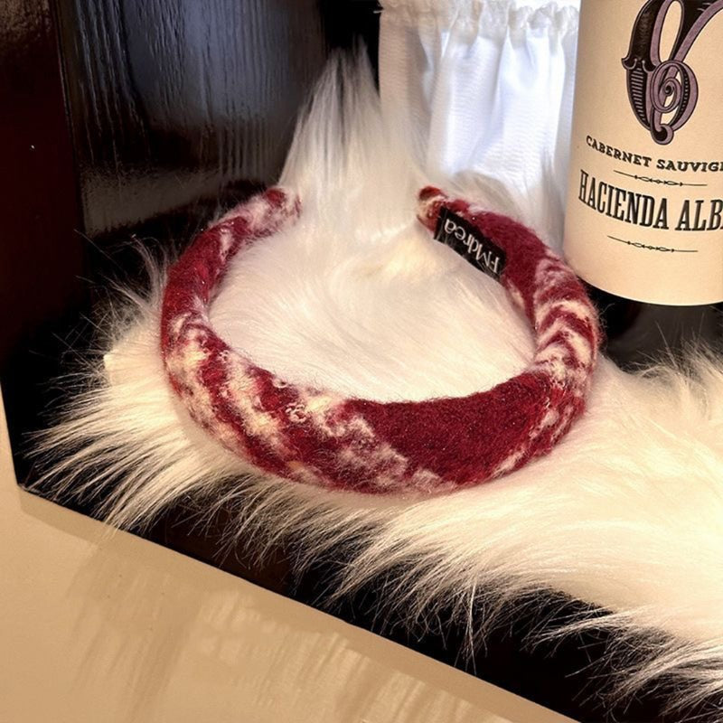 Wholesale Red Facial Wash and Hair Compression with Wide Edge Fabric Headband