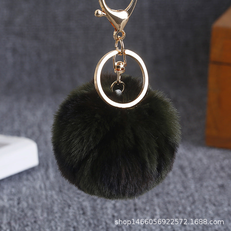 Wholesale Leopard Print Plush Ball Keychain